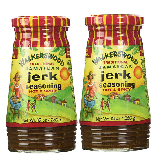 Walkerswood Traditional Jamaican Jerk Seasoning HOT & SPICY 10oz (Pack of 2)