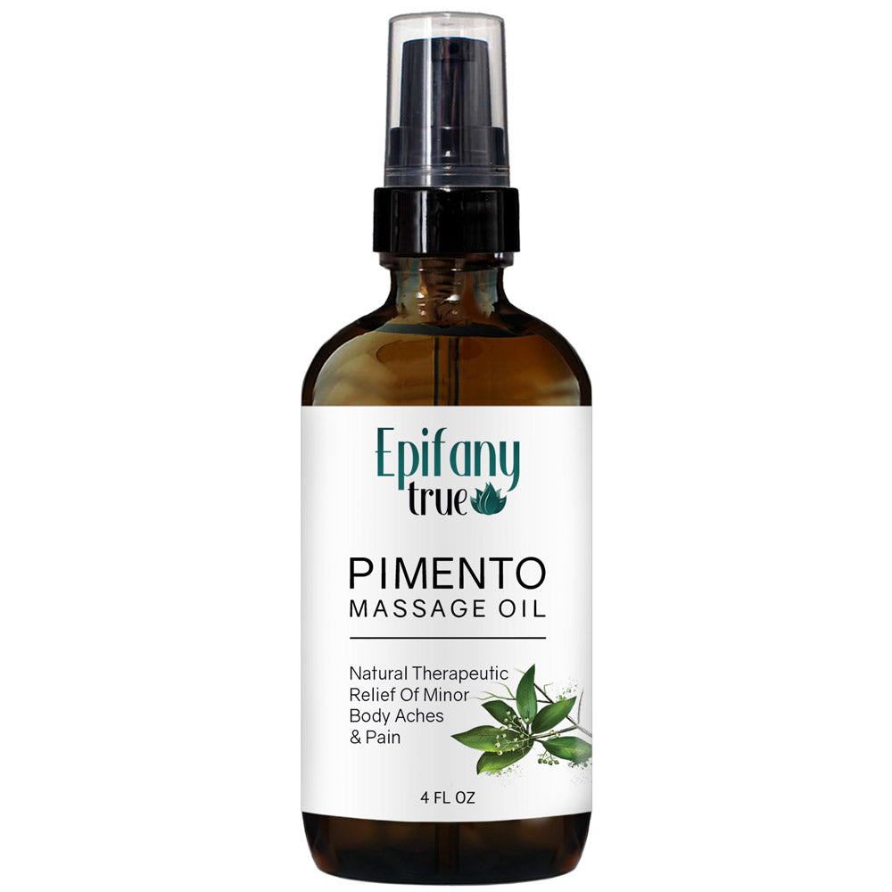 Epifany True 100% Natural Pimento Massage Oil 4oz for minor body aches and pain
