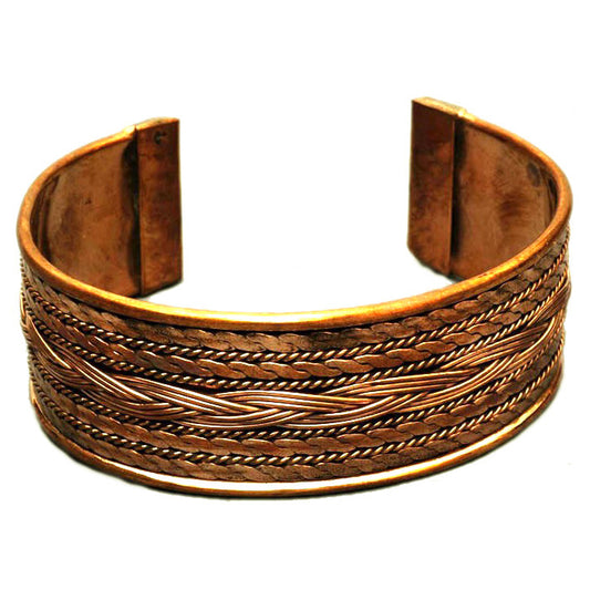 Braided Copper Cuff Bracelet 1 inch
