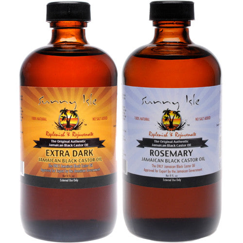 Sunny Isle Extra Dark and Rosemary Jamaican Black Castor Oil 8 Oz COMBO
