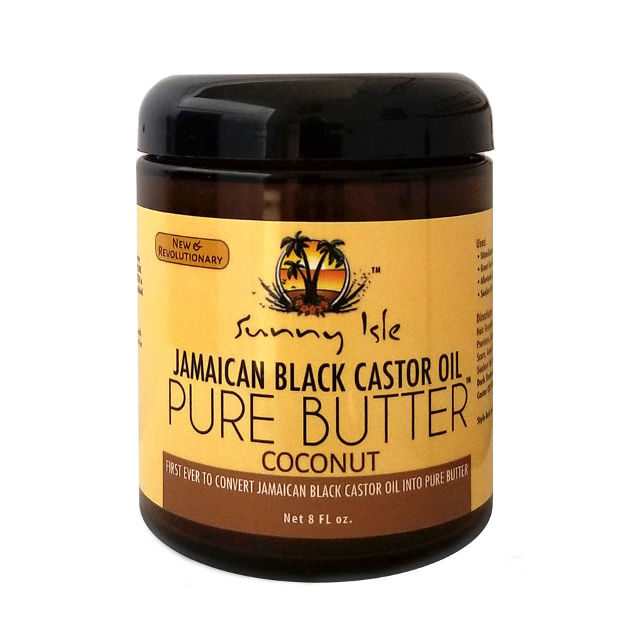 Sunny Isle Jamaican Black Castor Oil PURE BUTTER with COCONUT OIL 8oz for Hair and Skin Care