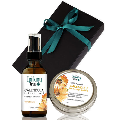 Epifany True Calendula Oil 2oz and Healing Salve Gift Set Bundle 2oz
